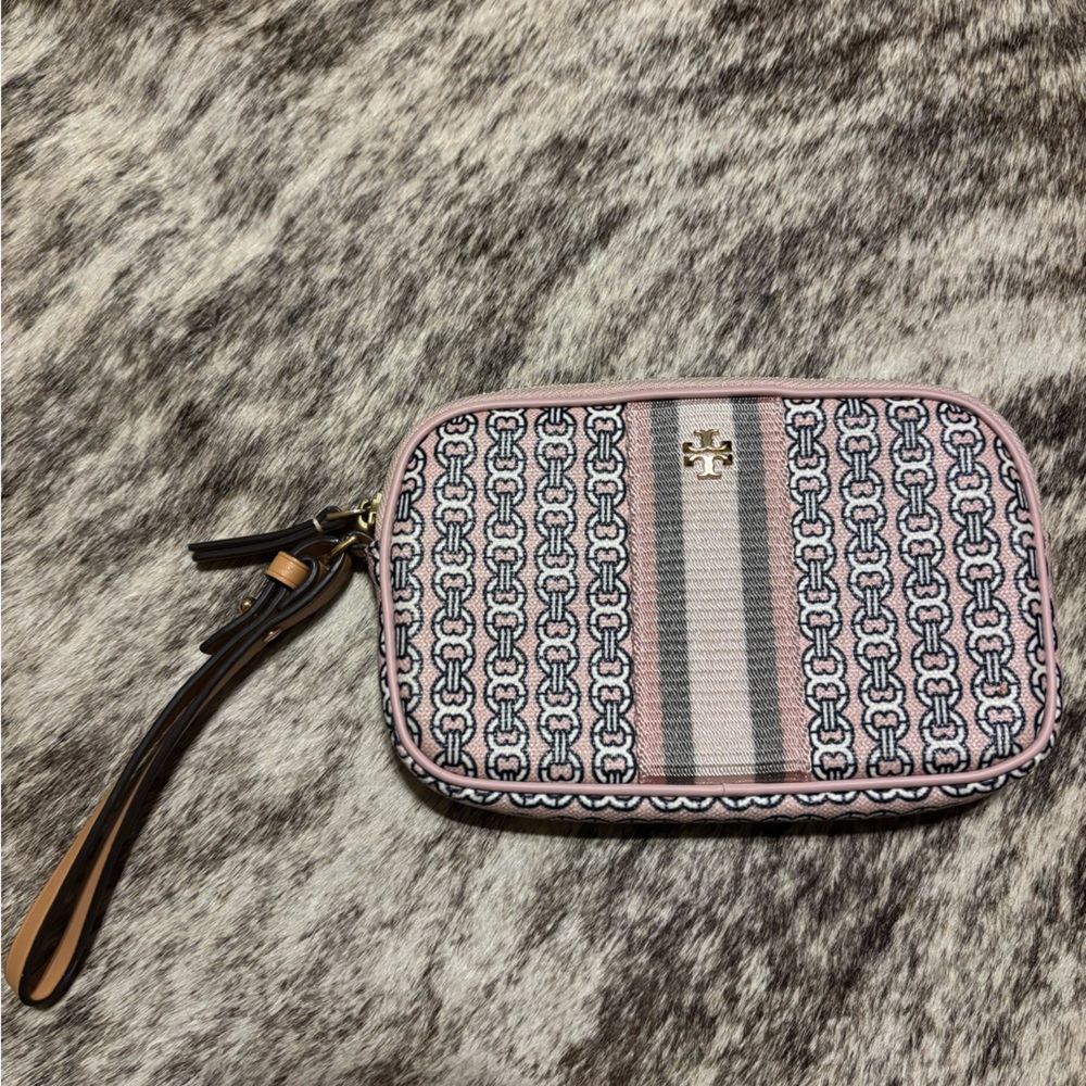 Tory Burch Pink Patterned Wristlet